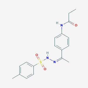 N-(4-{N-[(4-methylphenyl)sulfonyl]ethanehydrazonoyl}phenyl)propanamide