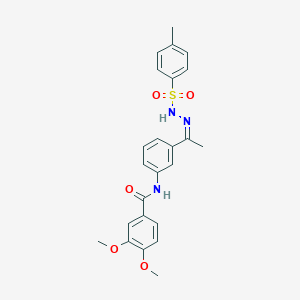 3,4-dimethoxy-N-(3-{N-[(4-methylphenyl)sulfonyl]ethanehydrazonoyl}phenyl)benzamide