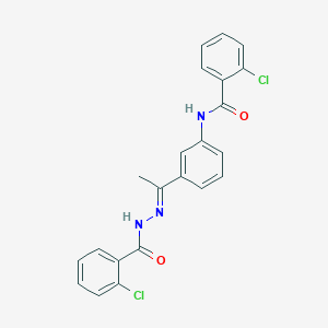 2-chloro-N-{3-[N-(2-chlorobenzoyl)ethanehydrazonoyl]phenyl}benzamide