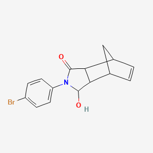 molecular formula C15H14BrNO2 B4510831 2-(4-bromophenyl)-3-hydroxy-2,3,3a,4,7,7a-hexahydro-1H-4,7-methanoisoindol-1-one 