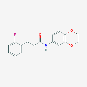 N-(2,3-dihydro-1,4-benzodioxin-6-yl)-3-(2-fluorophenyl)propanamide