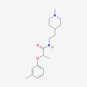 molecular formula C18H28N2O2 B4510859 2-(3-methylphenoxy)-N-[2-(1-methyl-4-piperidinyl)ethyl]propanamide 