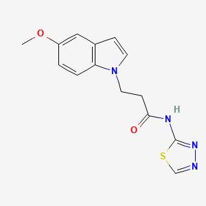molecular formula C14H14N4O2S B4510861 3-(5-methoxy-1H-indol-1-yl)-N-1,3,4-thiadiazol-2-ylpropanamide 