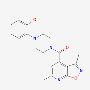 molecular formula C20H22N4O3 B4510869 4-{[4-(2-methoxyphenyl)-1-piperazinyl]carbonyl}-3,6-dimethylisoxazolo[5,4-b]pyridine 
