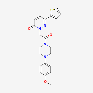 molecular formula C21H22N4O3S B4510877 2-{2-[4-(4-methoxyphenyl)-1-piperazinyl]-2-oxoethyl}-6-(2-thienyl)-3(2H)-pyridazinone 