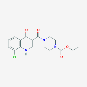 ethyl 4-[(8-chloro-4-hydroxy-3-quinolinyl)carbonyl]-1-piperazinecarboxylate