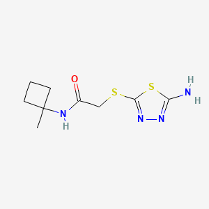 molecular formula C9H14N4OS2 B4510937 2-[(5-amino-1,3,4-thiadiazol-2-yl)thio]-N-(1-methylcyclobutyl)acetamide 