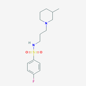 molecular formula C15H23FN2O2S B4510950 4-fluoro-N-[3-(3-methyl-1-piperidinyl)propyl]benzenesulfonamide 