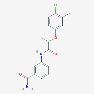 molecular formula C17H17ClN2O3 B4510979 3-{[2-(4-chloro-3-methylphenoxy)propanoyl]amino}benzamide 