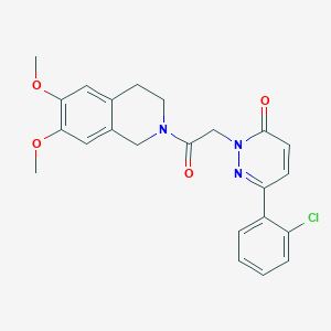 molecular formula C23H22ClN3O4 B4510986 6-(2-chlorophenyl)-2-[2-(6,7-dimethoxy-3,4-dihydro-2(1H)-isoquinolinyl)-2-oxoethyl]-3(2H)-pyridazinone 