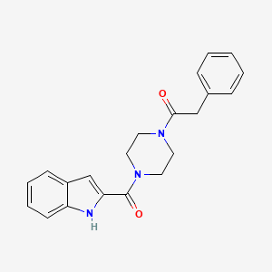 molecular formula C21H21N3O2 B4510991 2-{[4-(phenylacetyl)-1-piperazinyl]carbonyl}-1H-indole 