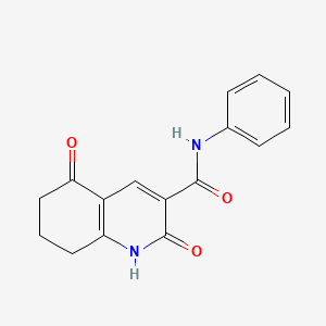 molecular formula C16H14N2O3 B4510995 2,5-dioxo-N-phenyl-1,2,5,6,7,8-hexahydro-3-quinolinecarboxamide 