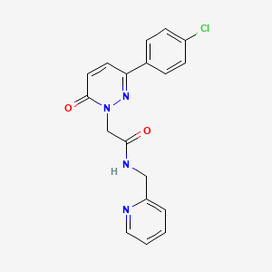 molecular formula C18H15ClN4O2 B4511024 2-[3-(4-chlorophenyl)-6-oxo-1(6H)-pyridazinyl]-N-(2-pyridinylmethyl)acetamide 