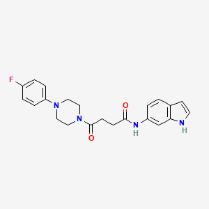 molecular formula C22H23FN4O2 B4511027 4-[4-(4-fluorophenyl)-1-piperazinyl]-N-1H-indol-6-yl-4-oxobutanamide 
