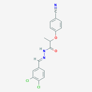 molecular formula C17H13Cl2N3O2 B451103 2-(4-cyanophenoxy)-N'-(3,4-dichlorobenzylidene)propanohydrazide 