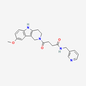 molecular formula C22H24N4O3 B4511032 4-(8-methoxy-1,3,4,5-tetrahydro-2H-pyrido[4,3-b]indol-2-yl)-4-oxo-N-(3-pyridinylmethyl)butanamide 