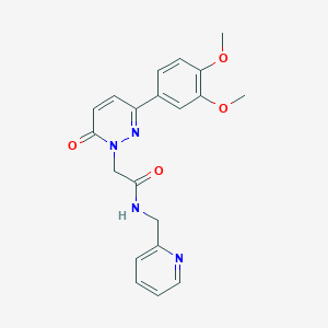 molecular formula C20H20N4O4 B4511047 2-[3-(3,4-dimethoxyphenyl)-6-oxo-1(6H)-pyridazinyl]-N-(2-pyridinylmethyl)acetamide 