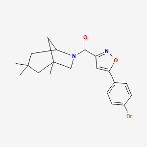 molecular formula C20H23BrN2O2 B4511083 6-{[5-(4-bromophenyl)-3-isoxazolyl]carbonyl}-1,3,3-trimethyl-6-azabicyclo[3.2.1]octane 