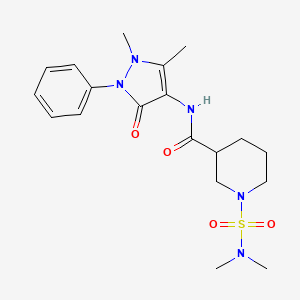 molecular formula C19H27N5O4S B4511086 1-[(dimethylamino)sulfonyl]-N-(1,5-dimethyl-3-oxo-2-phenyl-2,3-dihydro-1H-pyrazol-4-yl)-3-piperidinecarboxamide 
