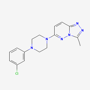 molecular formula C16H17ClN6 B4511098 6-[4-(3-chlorophenyl)-1-piperazinyl]-3-methyl[1,2,4]triazolo[4,3-b]pyridazine 