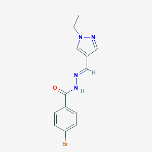 molecular formula C13H13BrN4O B451110 4-bromo-N'-[(1-ethyl-1H-pyrazol-4-yl)methylene]benzohydrazide 