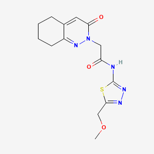 molecular formula C14H17N5O3S B4511118 N-[5-(methoxymethyl)-1,3,4-thiadiazol-2-yl]-2-(3-oxo-5,6,7,8-tetrahydro-2(3H)-cinnolinyl)acetamide 