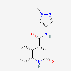 molecular formula C14H12N4O2 B4511123 N-(1-methyl-1H-pyrazol-4-yl)-2-oxo-1,2-dihydro-4-quinolinecarboxamide 