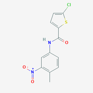 molecular formula C12H9ClN2O3S B451115 5-chloro-N-{3-nitro-4-methylphenyl}-2-thiophenecarboxamide 