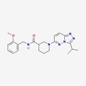 molecular formula C22H28N6O2 B4511152 1-(3-isopropyl[1,2,4]triazolo[4,3-b]pyridazin-6-yl)-N-(2-methoxybenzyl)-3-piperidinecarboxamide 