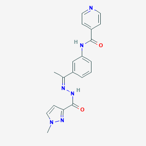 N-{3-[(1Z)-1-{2-[(1-methyl-1H-pyrazol-3-yl)carbonyl]hydrazinylidene}ethyl]phenyl}pyridine-4-carboxamide