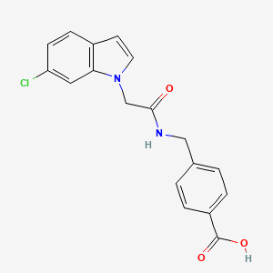 molecular formula C18H15ClN2O3 B4511168 4-({[(6-chloro-1H-indol-1-yl)acetyl]amino}methyl)benzoic acid 