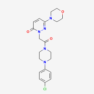 molecular formula C20H24ClN5O3 B4511182 2-{2-[4-(4-chlorophenyl)-1-piperazinyl]-2-oxoethyl}-6-(4-morpholinyl)-3(2H)-pyridazinone 
