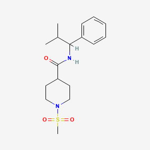 molecular formula C17H26N2O3S B4511188 N-(2-methyl-1-phenylpropyl)-1-(methylsulfonyl)-4-piperidinecarboxamide 