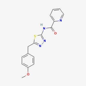 molecular formula C16H14N4O2S B4511192 N-[5-(4-methoxybenzyl)-1,3,4-thiadiazol-2-yl]-2-pyridinecarboxamide 