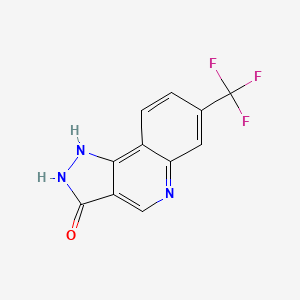 molecular formula C11H6F3N3O B4511199 7-(trifluoromethyl)-1,2-dihydro-3H-pyrazolo[4,3-c]quinolin-3-one 