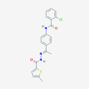 2-chloro-N-(4-{N-[(5-methyl-2-thienyl)carbonyl]ethanehydrazonoyl}phenyl)benzamide