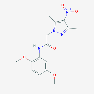 molecular formula C15H18N4O5 B451122 N-(2,5-dimethoxyphenyl)-2-(3,5-dimethyl-4-nitro-1H-pyrazol-1-yl)acetamide 
