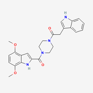 molecular formula C25H26N4O4 B4511248 2-{[4-(1H-indol-3-ylacetyl)-1-piperazinyl]carbonyl}-4,7-dimethoxy-1H-indole 