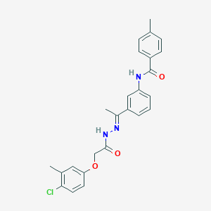 N-(3-{N-[(4-chloro-3-methylphenoxy)acetyl]ethanehydrazonoyl}phenyl)-4-methylbenzamide