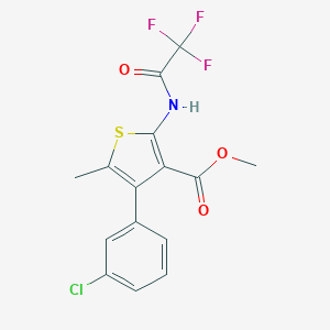 molecular formula C15H11ClF3NO3S B451127 Methyl 4-(3-chlorophenyl)-5-methyl-2-[(trifluoroacetyl)amino]thiophene-3-carboxylate 