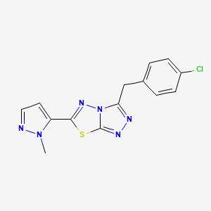 molecular formula C14H11ClN6S B4511271 3-(4-chlorobenzyl)-6-(1-methyl-1H-pyrazol-5-yl)[1,2,4]triazolo[3,4-b][1,3,4]thiadiazole 