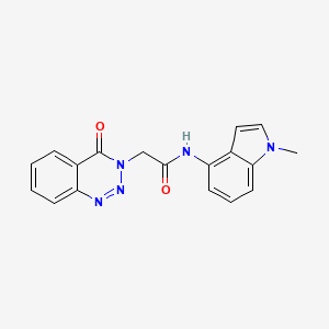 molecular formula C18H15N5O2 B4511273 N-(1-methyl-1H-indol-4-yl)-2-(4-oxo-1,2,3-benzotriazin-3(4H)-yl)acetamide 