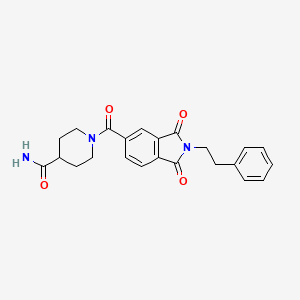 molecular formula C23H23N3O4 B4511285 1-{[1,3-dioxo-2-(2-phenylethyl)-2,3-dihydro-1H-isoindol-5-yl]carbonyl}-4-piperidinecarboxamide 