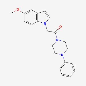 molecular formula C21H23N3O2 B4511291 5-methoxy-1-[2-oxo-2-(4-phenyl-1-piperazinyl)ethyl]-1H-indole 