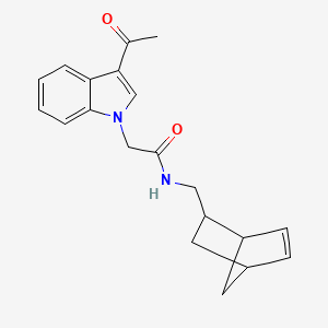 2-(3-acetyl-1H-indol-1-yl)-N-(bicyclo[2.2.1]hept-5-en-2-ylmethyl)acetamide