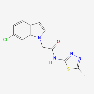 molecular formula C13H11ClN4OS B4511299 2-(6-chloro-1H-indol-1-yl)-N-(5-methyl-1,3,4-thiadiazol-2-yl)acetamide 