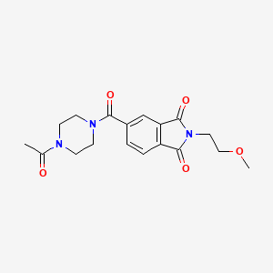 molecular formula C18H21N3O5 B4511301 5-[(4-acetyl-1-piperazinyl)carbonyl]-2-(2-methoxyethyl)-1H-isoindole-1,3(2H)-dione 