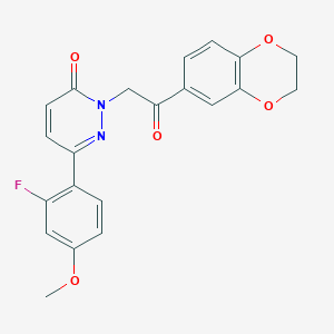 molecular formula C21H17FN2O5 B4511321 2-[2-(2,3-dihydro-1,4-benzodioxin-6-yl)-2-oxoethyl]-6-(2-fluoro-4-methoxyphenyl)-3(2H)-pyridazinone 