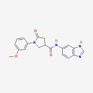 molecular formula C19H18N4O3 B4511326 N-1H-benzimidazol-6-yl-1-(3-methoxyphenyl)-5-oxo-3-pyrrolidinecarboxamide 