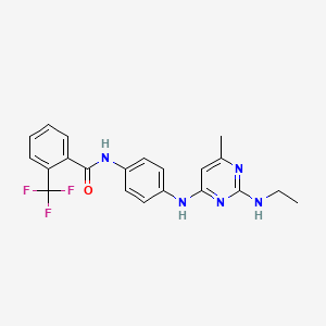 N-(4-{[2-(ethylamino)-6-methyl-4-pyrimidinyl]amino}phenyl)-2-(trifluoromethyl)benzamide